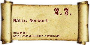 Mátis Norbert névjegykártya