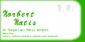 norbert matis business card